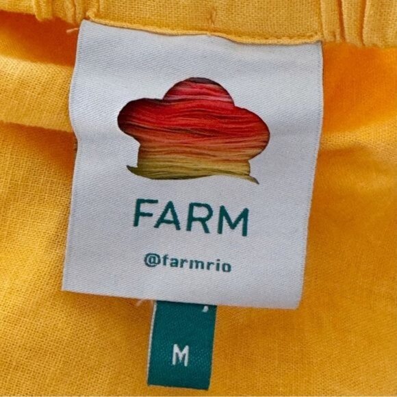 FARM RIO OFF THE SHOULDER KNOTTED CUTOUT MARIGOLD YELLOW MIDI DRESS MEDIUM - Picture 10 of 14